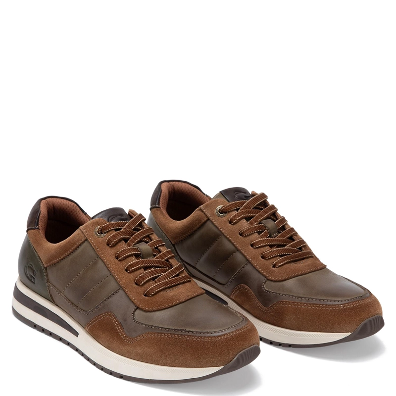 ZAPATILLA DE CUERO HOMBRE GUANTE TOST/OLIVO PEKIN - 4