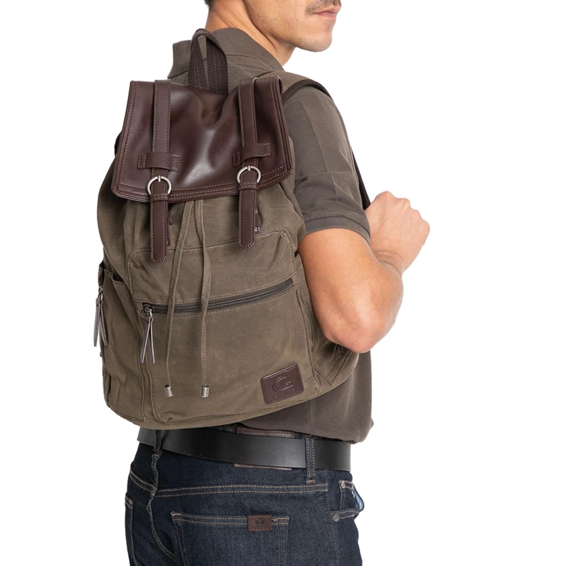 MOCHILA HOMBRE GUANTE OLIVO DE VIAJE - 2