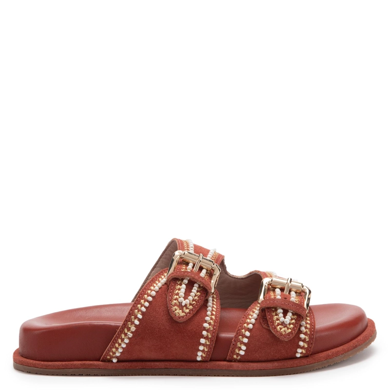 SANDALIA DE CUERO MUJER GACEL TERRACOTA BIRKY - 1