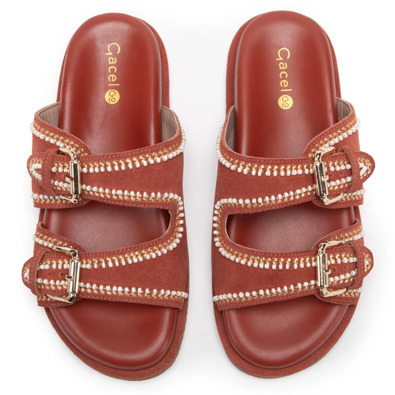 SANDALIA DE CUERO MUJER GACEL TERRACOTA BIRKY - 4