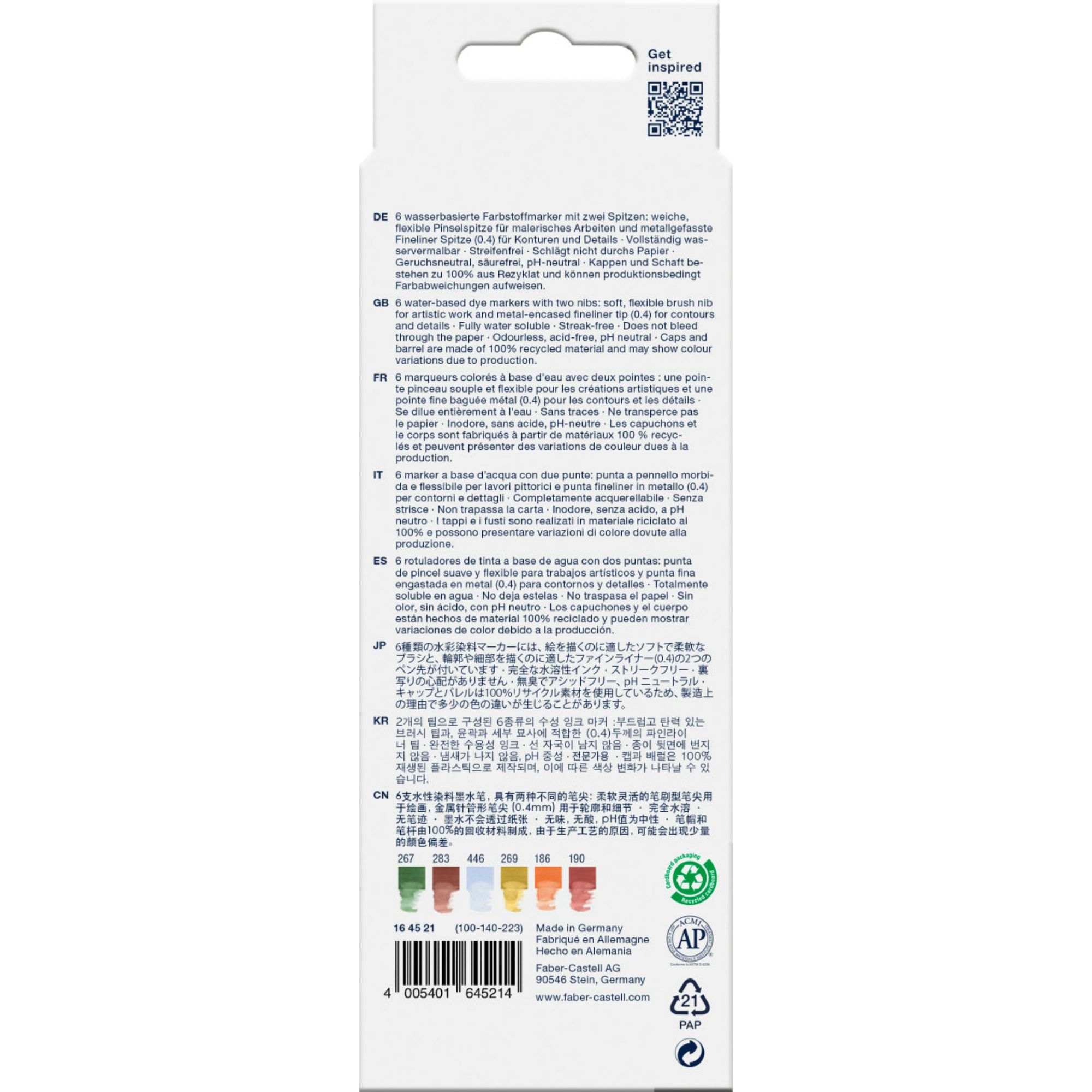 MARCADOR FABER-CASTELL DUAL GOLDFABER AQUA X6 COLORES TOSCAN - 2