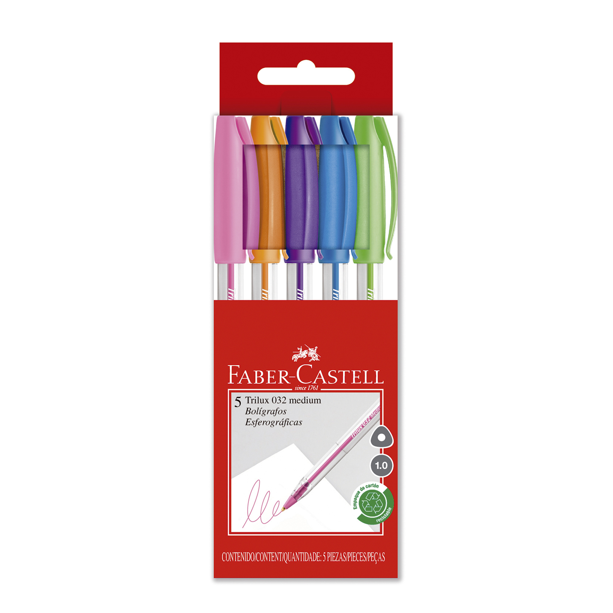 BOLIGRAFO TRILUX 032 M FABER-CASTELL X5 COLORES - 1