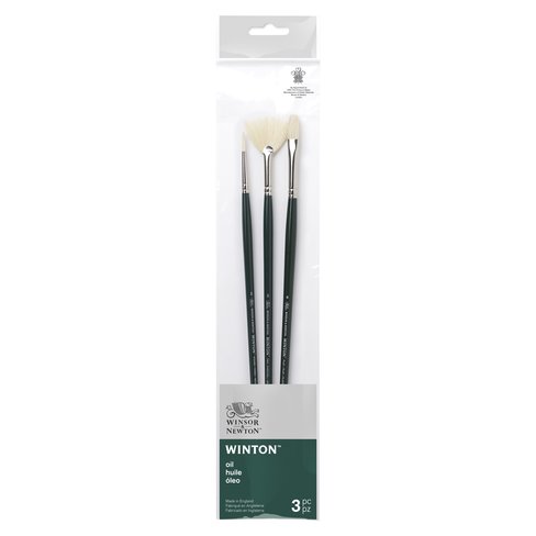 SET WINSOR & NEWTON 3 PINCELES COTMAN MANGO LARGOV3 - 1
