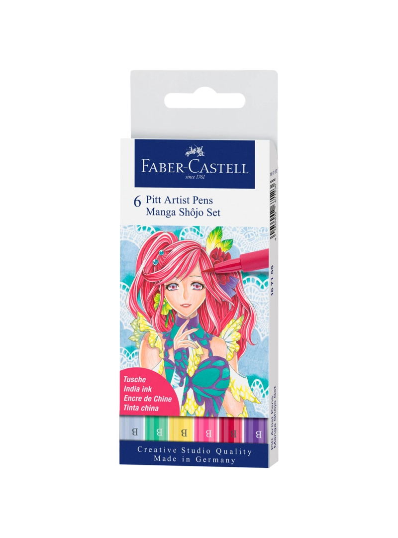 MARCADOR FABER-CASTELL PITT ARTISTPEN MANGA SHOJO X6 COLORES - 1