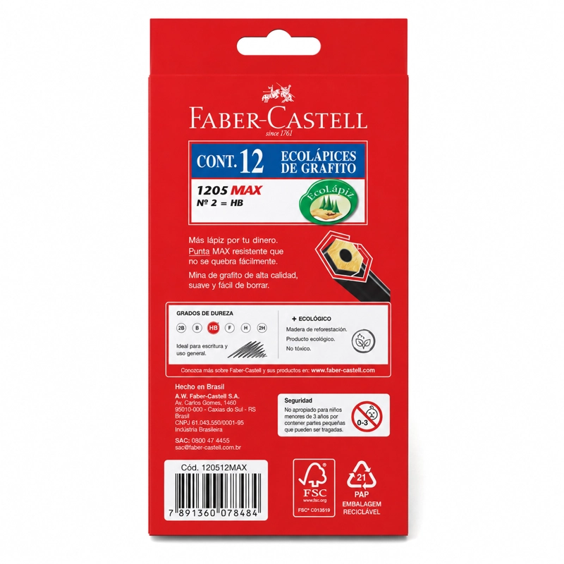 LAPIZ GRAFITO ECO 1205 FABER-CASTELL X12 UDS. - 2