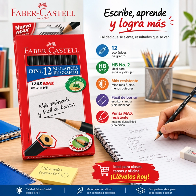 LAPIZ GRAFITO ECO 1205 FABER-CASTELL X12 UDS. - 3