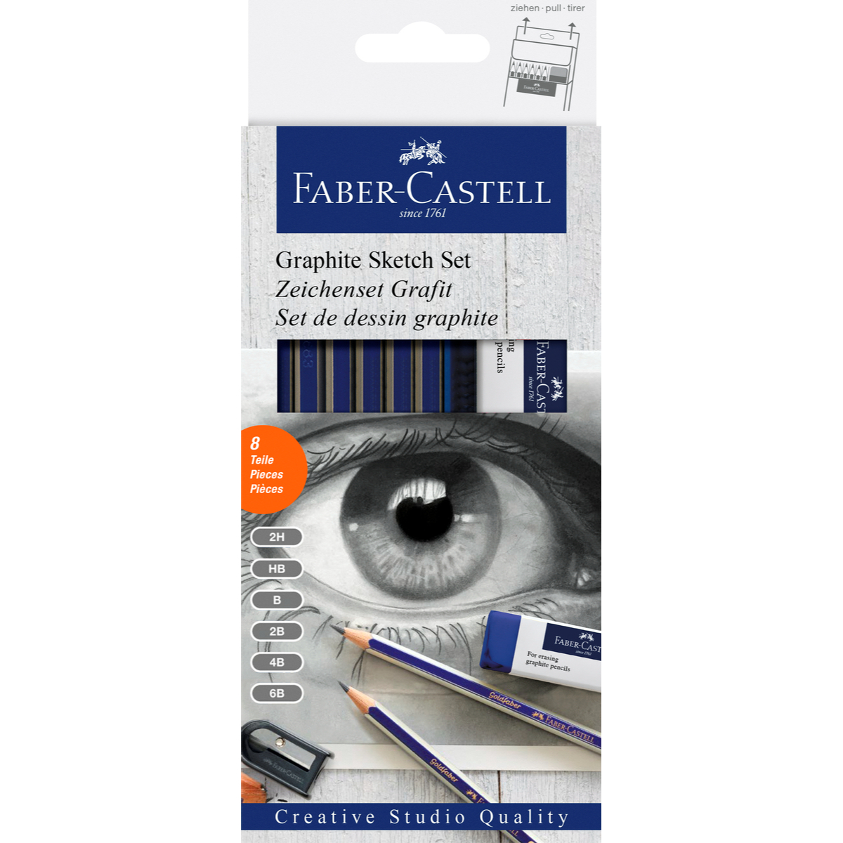 SET DE DIBUJO FABER-CASTELL GRAFITO GOLDFABER 8 PIEZAS - 1