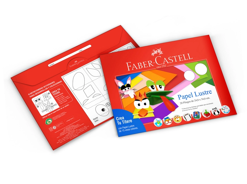 ESTUCHE PAPEL LUSTRE FABER-CASTELL X20 PLIEGOS - 1