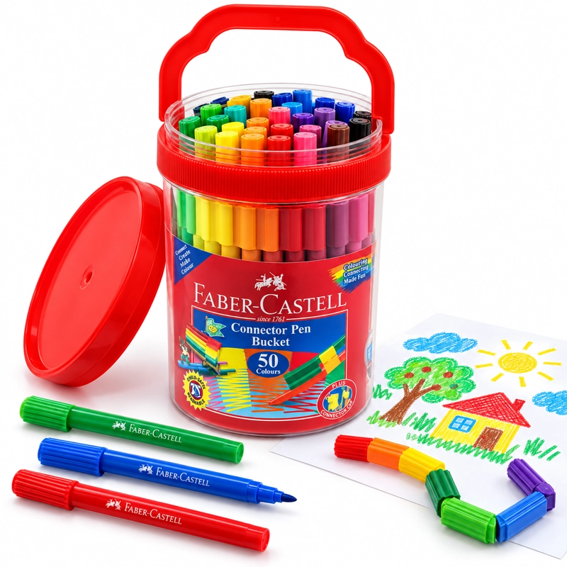 SET SUPER BALDE FABER-CASTELL MARCADOR CONNECTOR X50 COLORES - 2