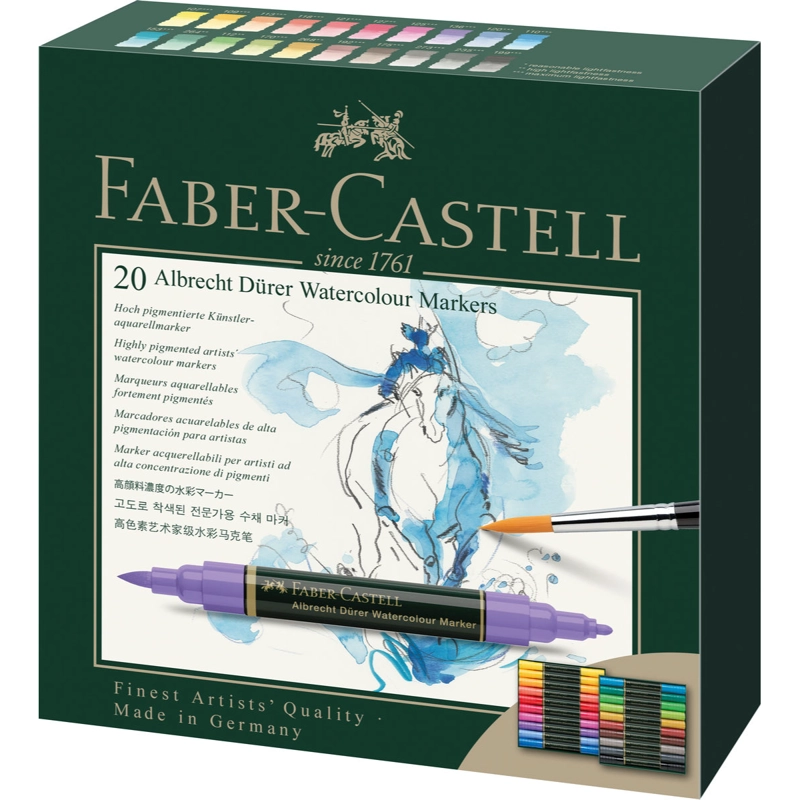 MARCADORES FABER-CASTELL ACUARELABLES A.DÜRER X20 COLORES - 2