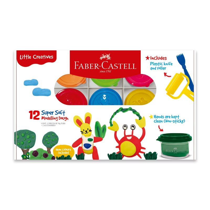 PLASTILINA FABER-CASTELL SUAVE LITTLE CREATIVES X12 COLORES - 1