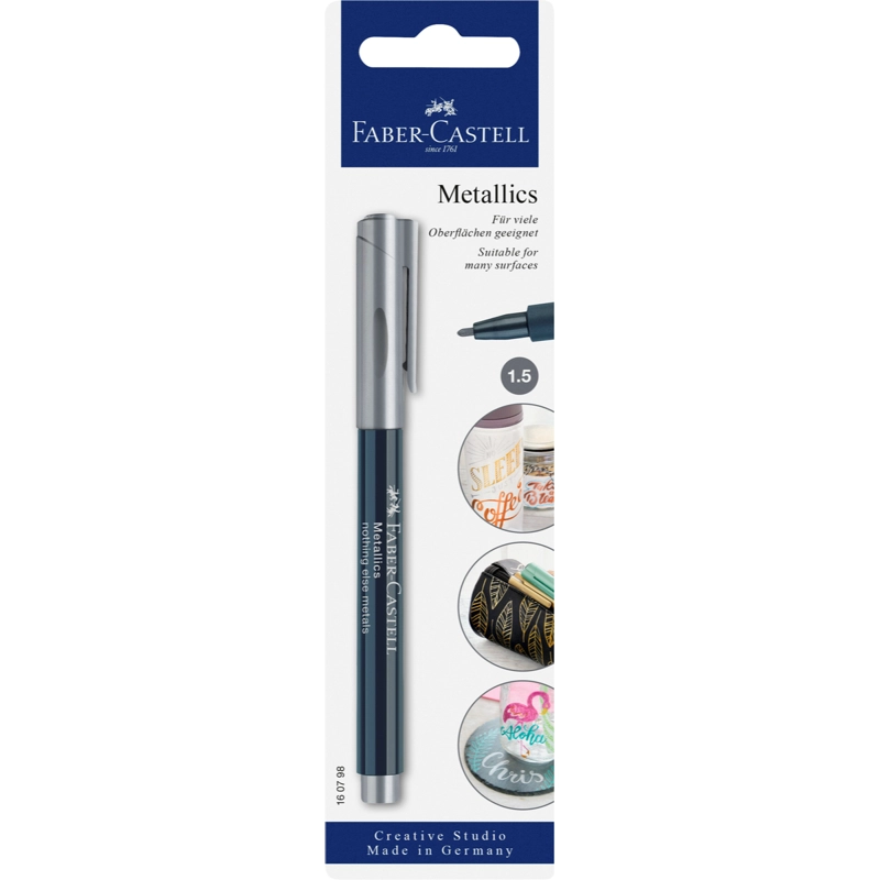 MARCADOR METALLICS FABER-CASTELL COLOR PLATA - 1