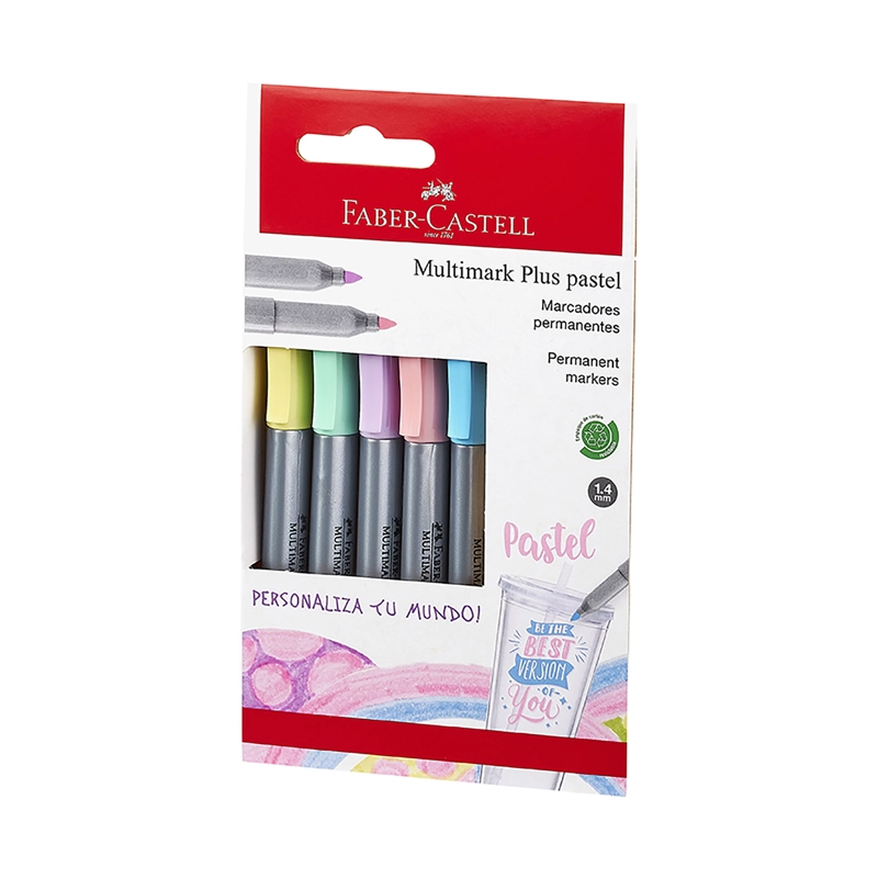 MARCADOR MULTIMARK PLUS FABER-CASTELL X5 COLORES PASTEL - 2