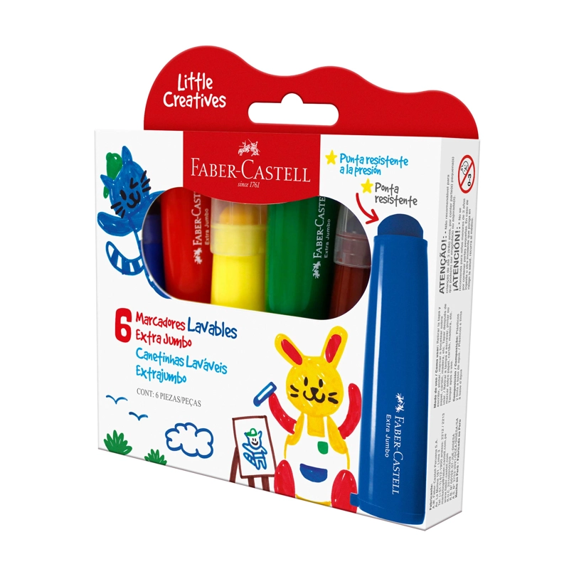 MARCADOR EXTRA JUMBO FABER-CASTELL LITTLE CREATIVES X6 COLOR - 2