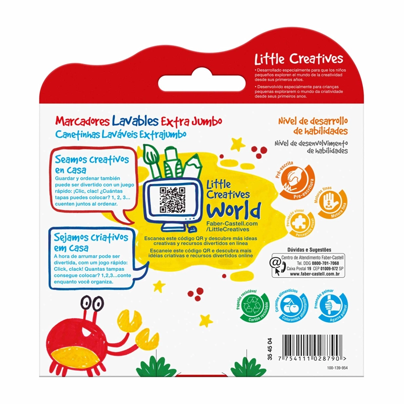 MARCADOR EXTRA JUMBO FABER-CASTELL LITTLE CREATIVES X6 COLOR - 3