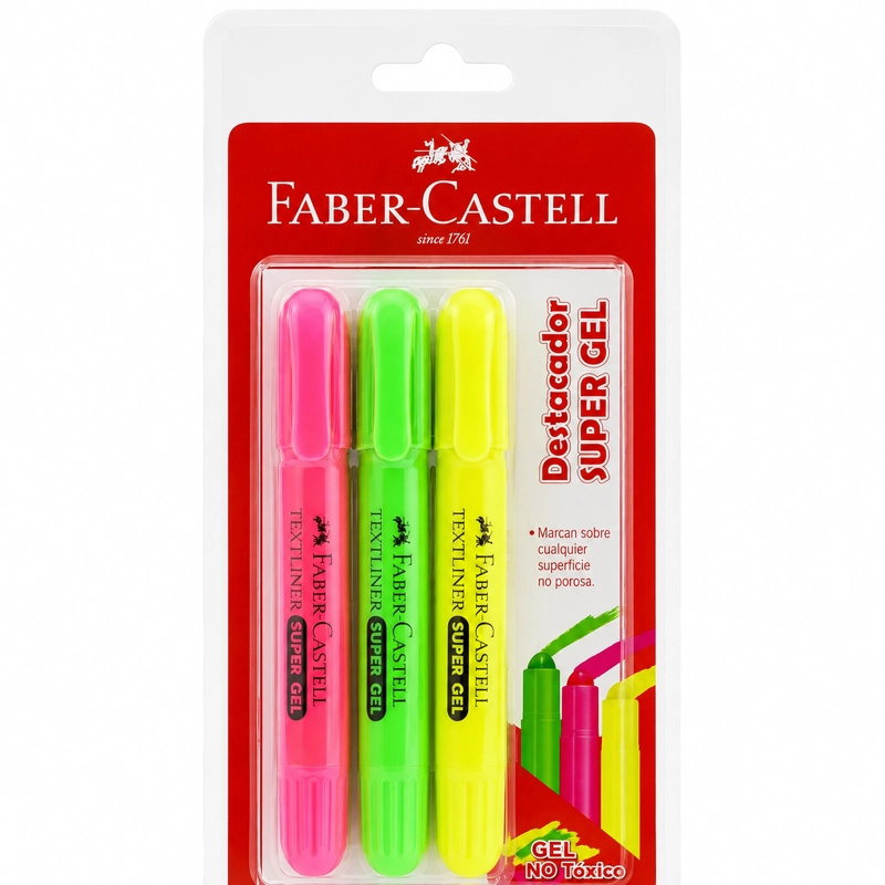 DESTACADORES SUPER GEL FABER-CASTELL X3 COLORES - 2