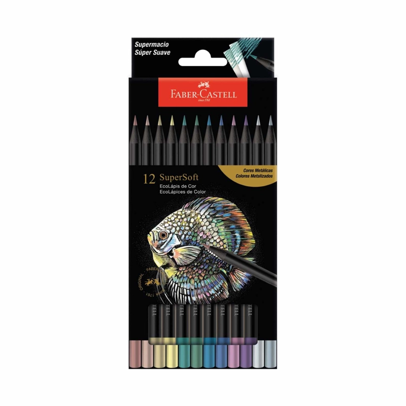LAPICES DE COLOR SUPERSOFT FABER-CASTELL X12 METALICOS - 1