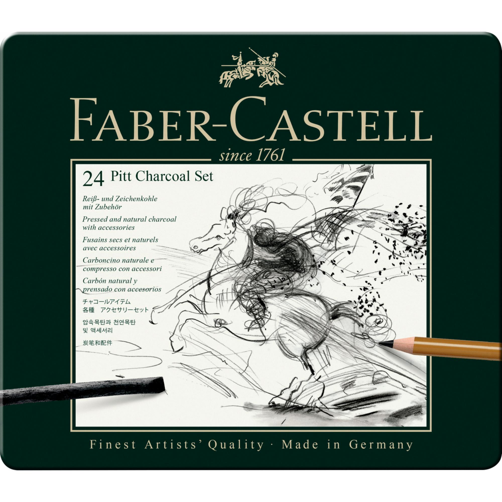 JUEGO PITT MONOCHROME FABER-CASTELL CARBÓN X24 UND - 2