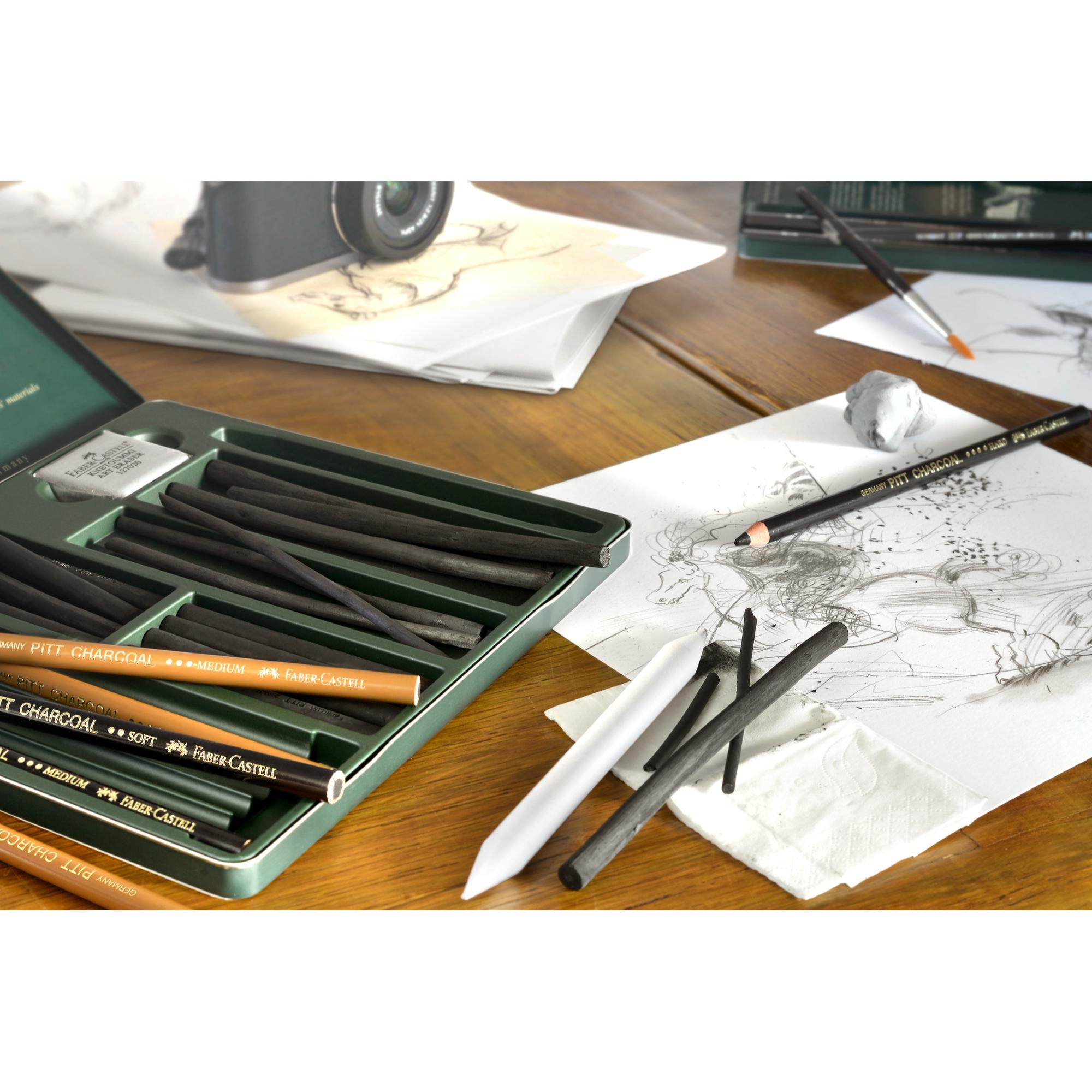 JUEGO PITT MONOCHROME FABER-CASTELL CARBÓN X24 UND - 3