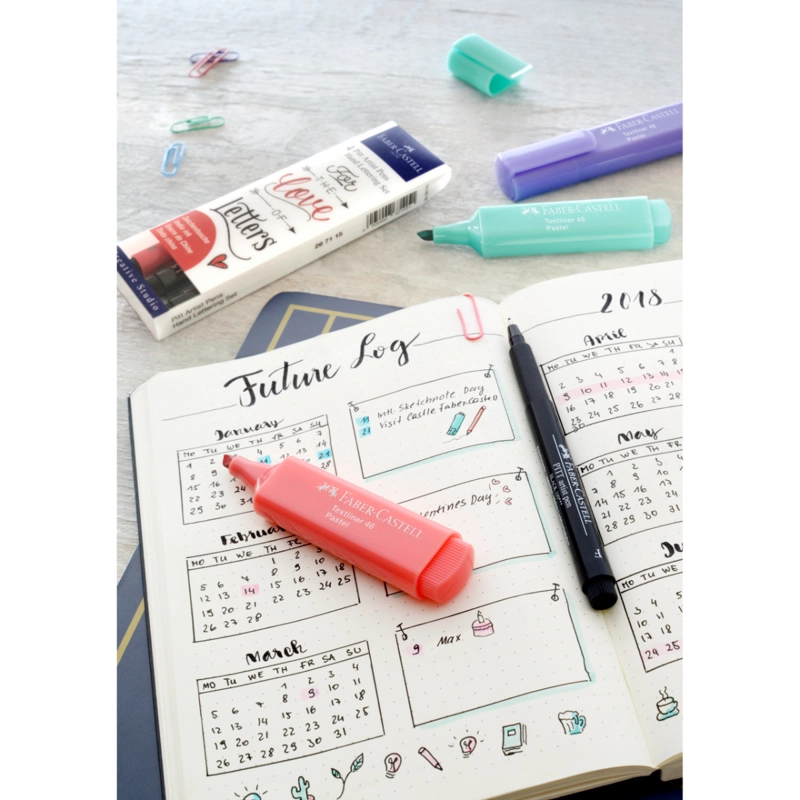 MARCADOR FABER-CASTELL LETTERING TONOS ROJOS X4 UDS - 3