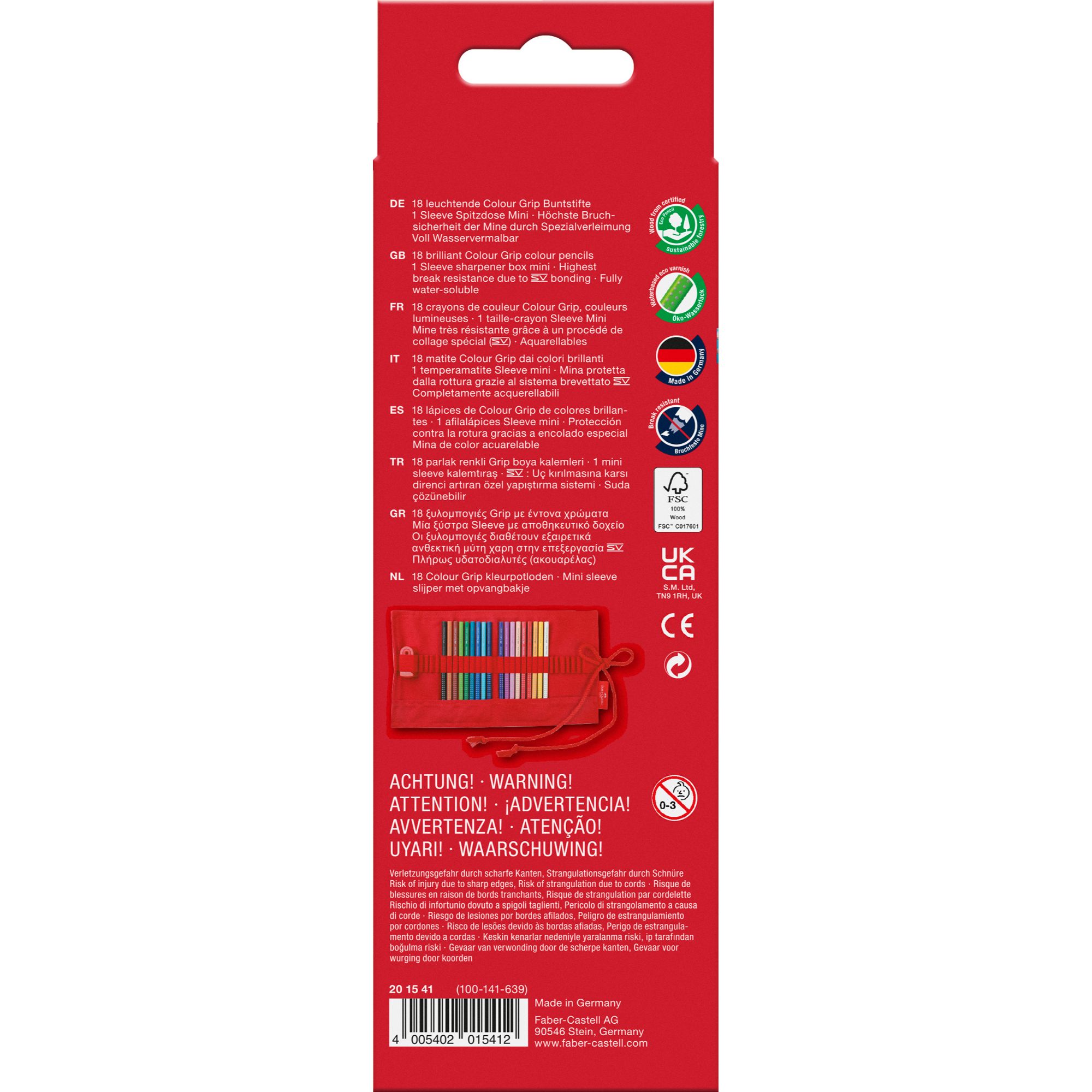ESTUCHE ROLLO ROJO FABER-CASTELL + 18 LÁPICES ACUARELABLES - 2