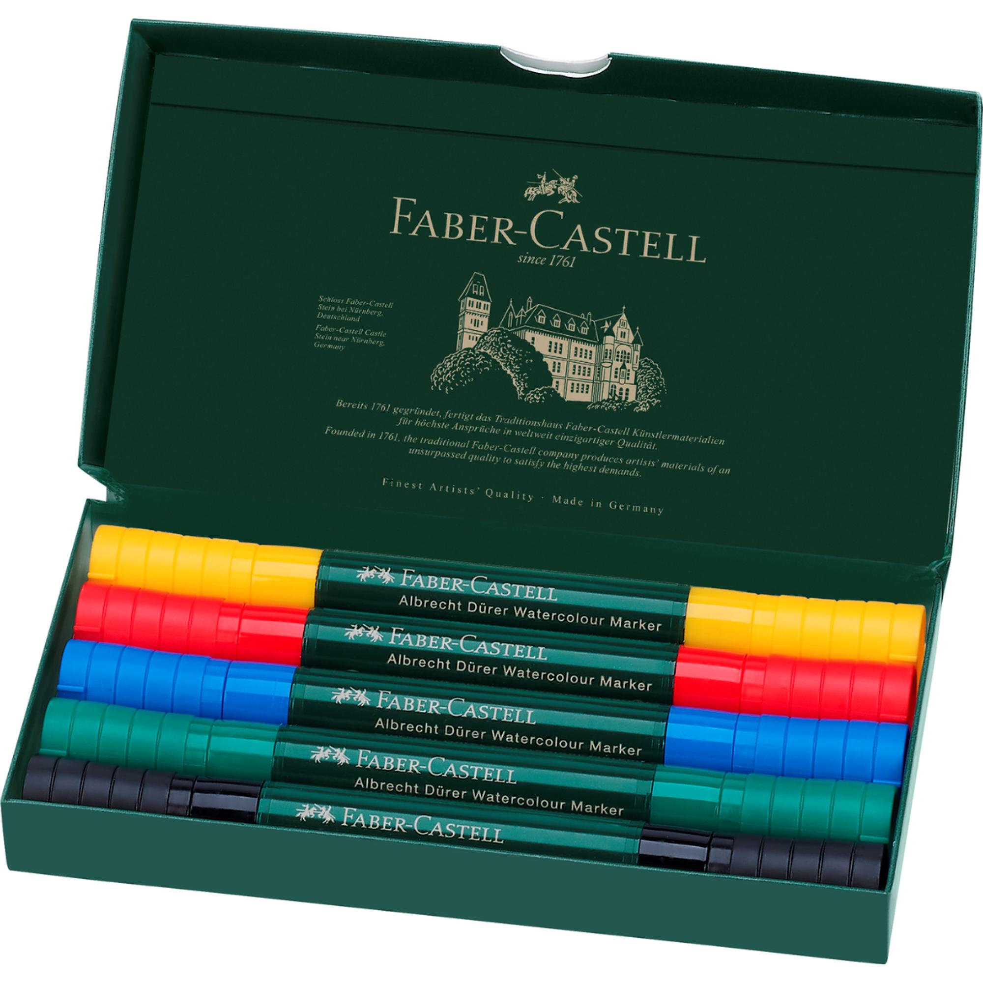 MARCADORES FABER-CASTELL ACUARELABLES A.DÜRER X5 COLORES - 1