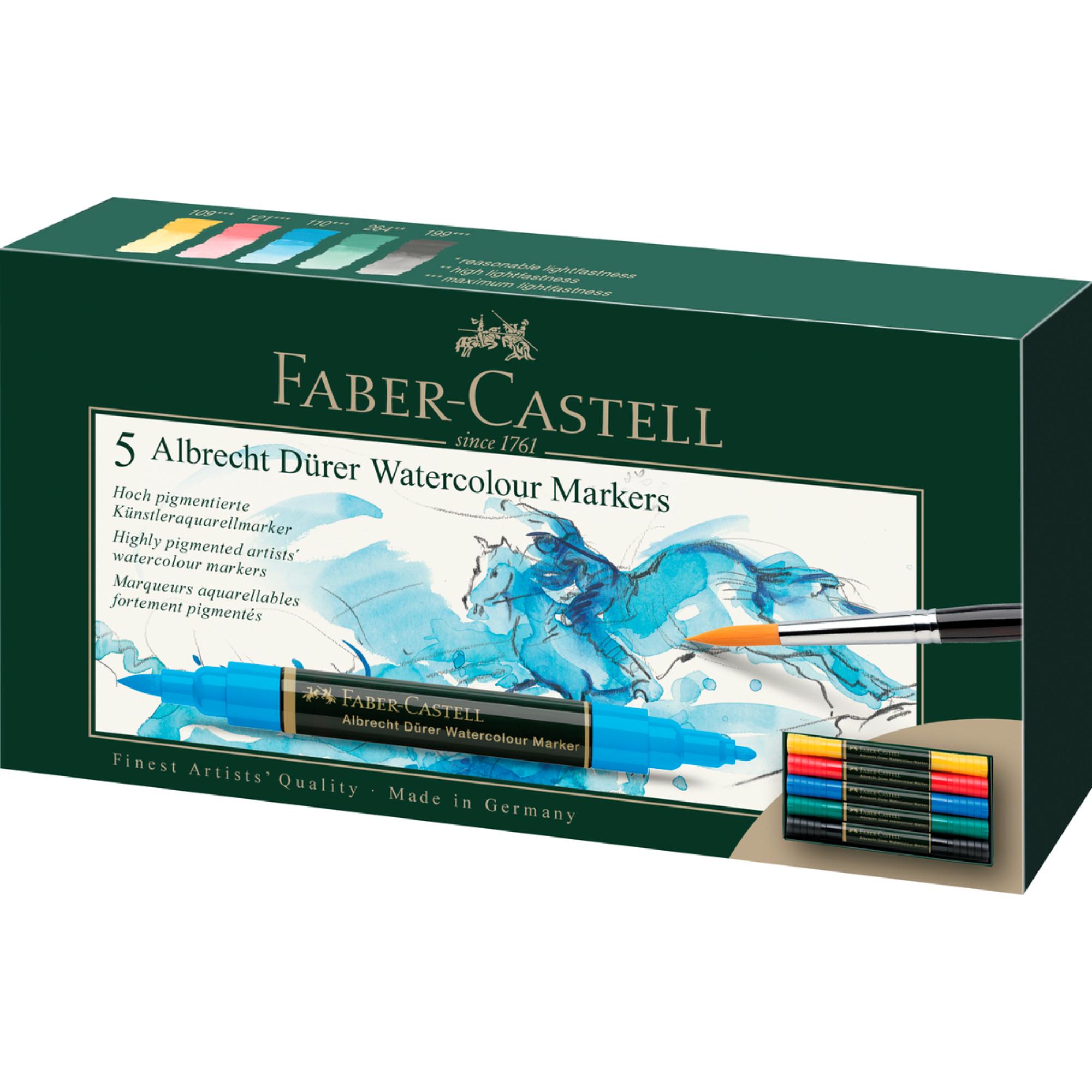 MARCADORES FABER-CASTELL ACUARELABLES A.DÜRER X5 COLORES - 2