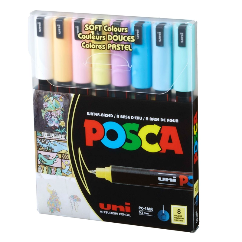 SET MARCADORES POSCA 1MR 8 COLORES PASTEL - 1