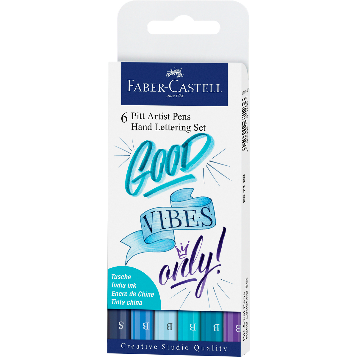 MARCADOR FABER-CASTELL LETTERING TONOS AZULES X6 UDS - 1