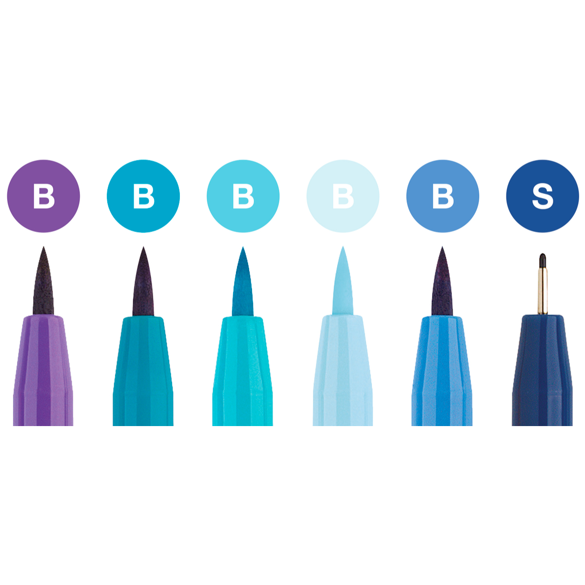 MARCADOR FABER-CASTELL LETTERING TONOS AZULES X6 UDS - 2