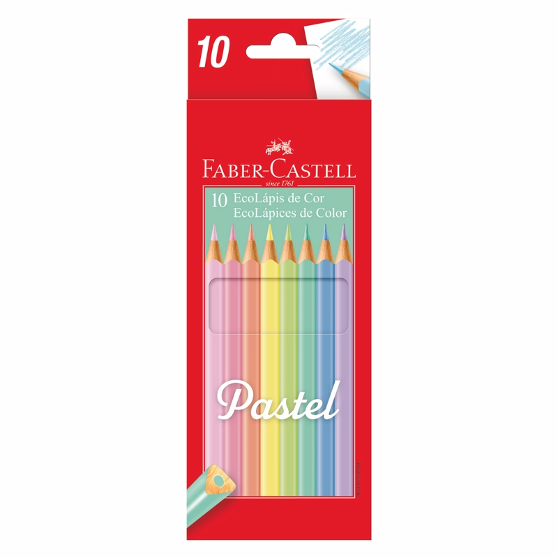 ECOLAPIZ DE COLOR PASTEL FABER-CASTELL X10 COLORES - 1