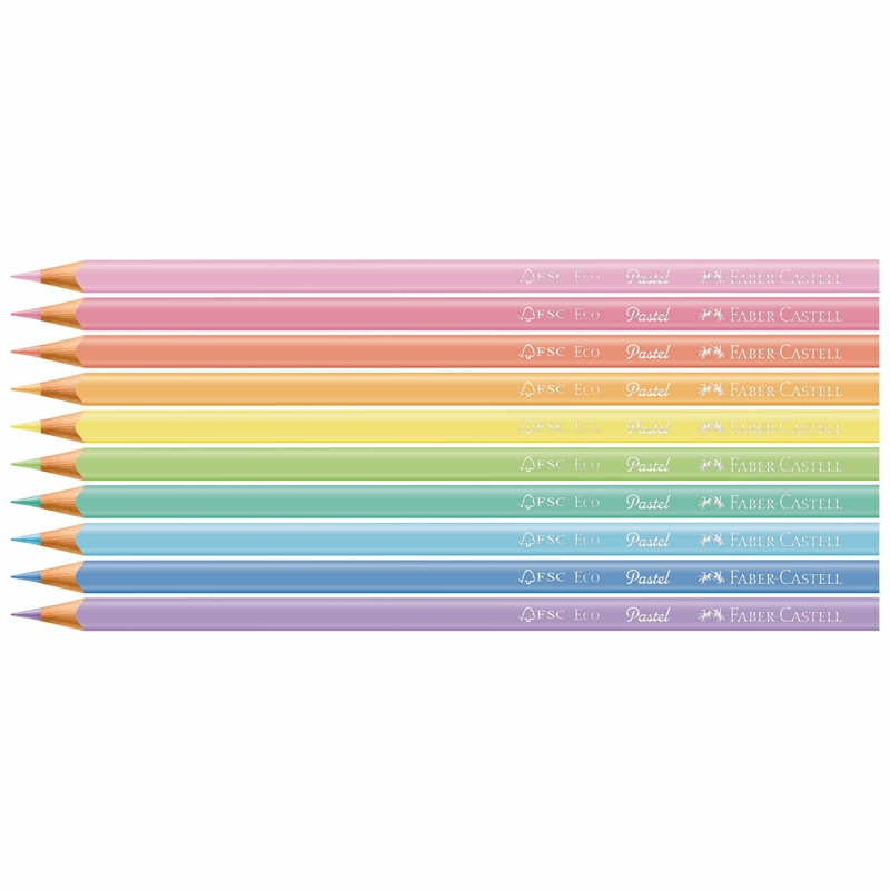 ECOLAPIZ DE COLOR PASTEL FABER-CASTELL X10 COLORES - 2