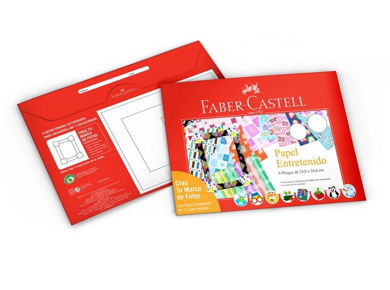 ESTUCHE PAPEL ENTRETENIDO FABER-CASTELL X18 PLIEGOS - 1