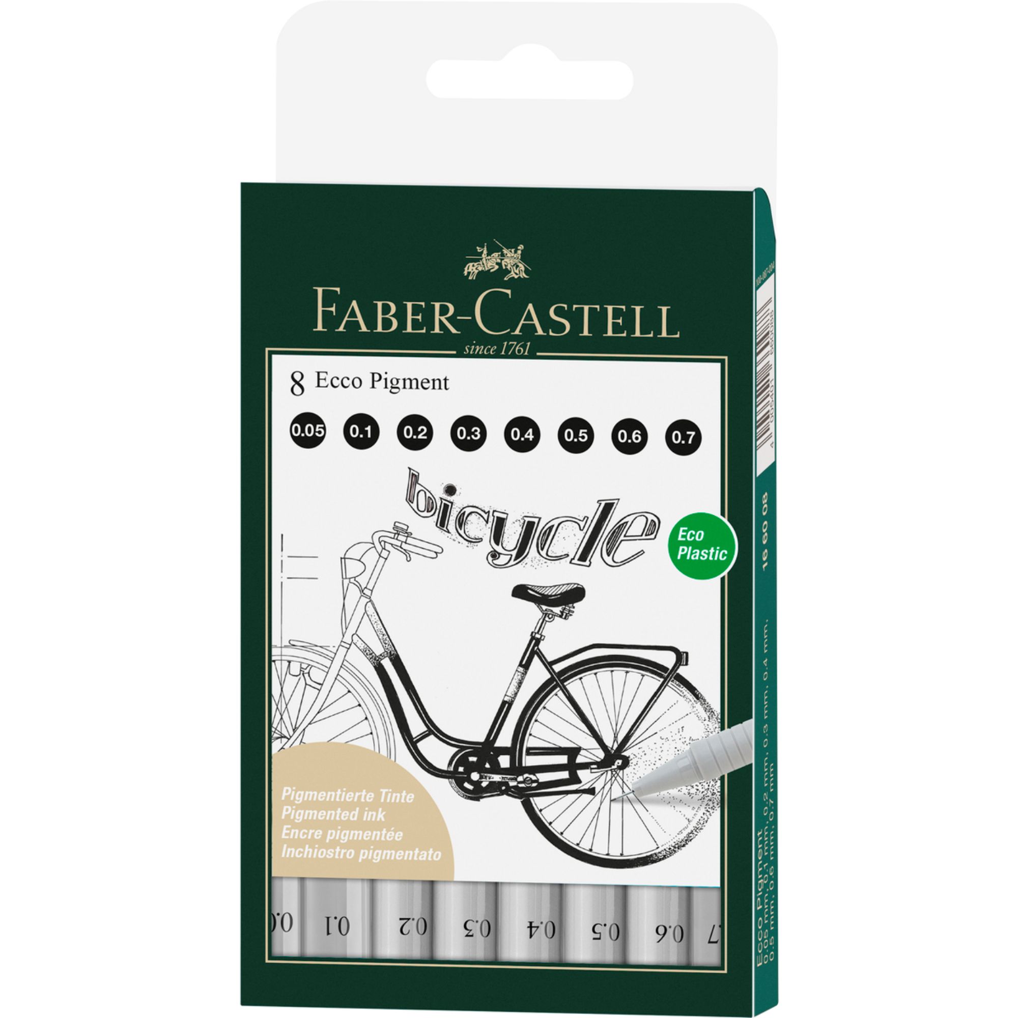 ROTULADOR CALIBRADO FABER-CASTELL ECCOPIGMENT NEGRO 8 PIEZAS - 1
