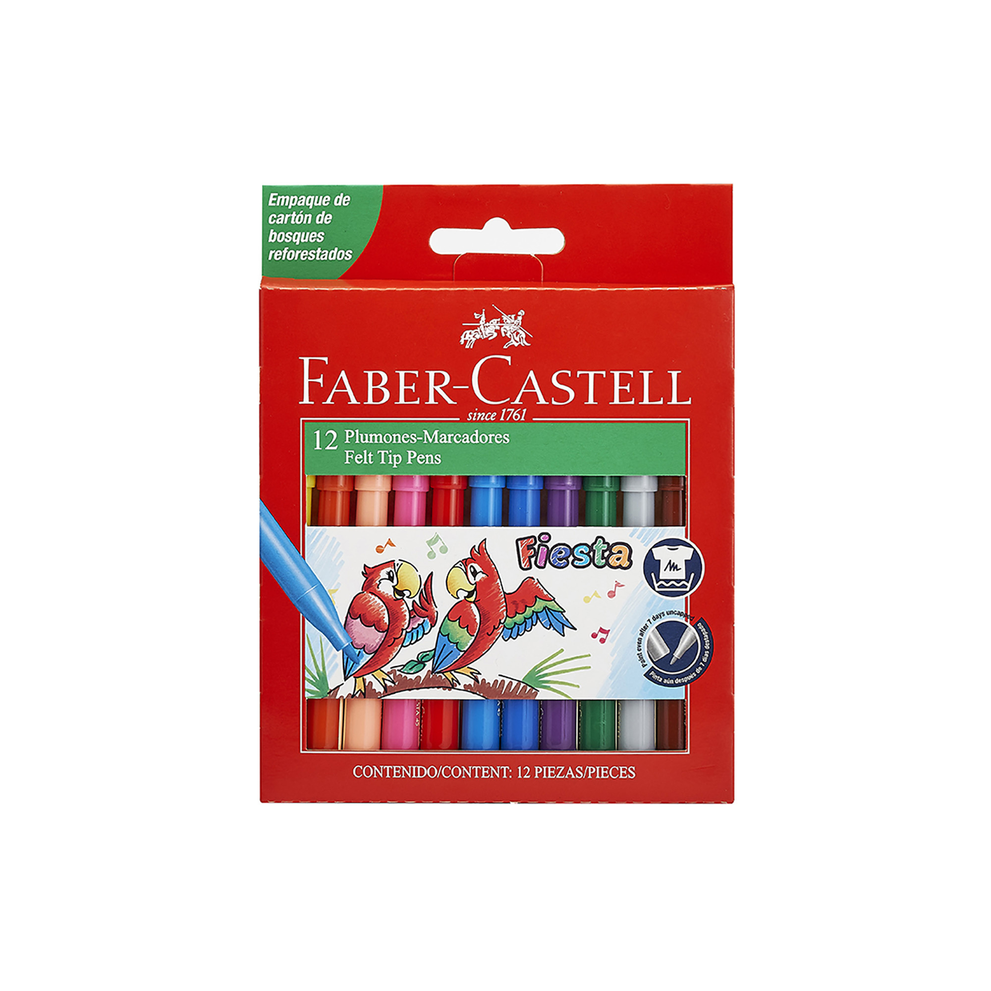MARCADORES FIESTA FABER-CASTELL X12 COLORES - 2