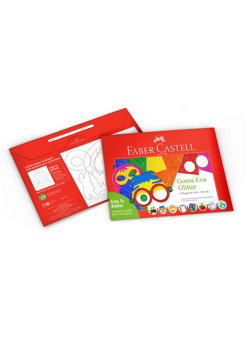 GOMA EVA GLITTER FABER-CASTELL X6 PLIEGOS - 1