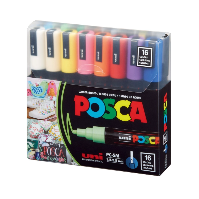 SET MARCADORES POSCA 5M 16 COLORES - 1