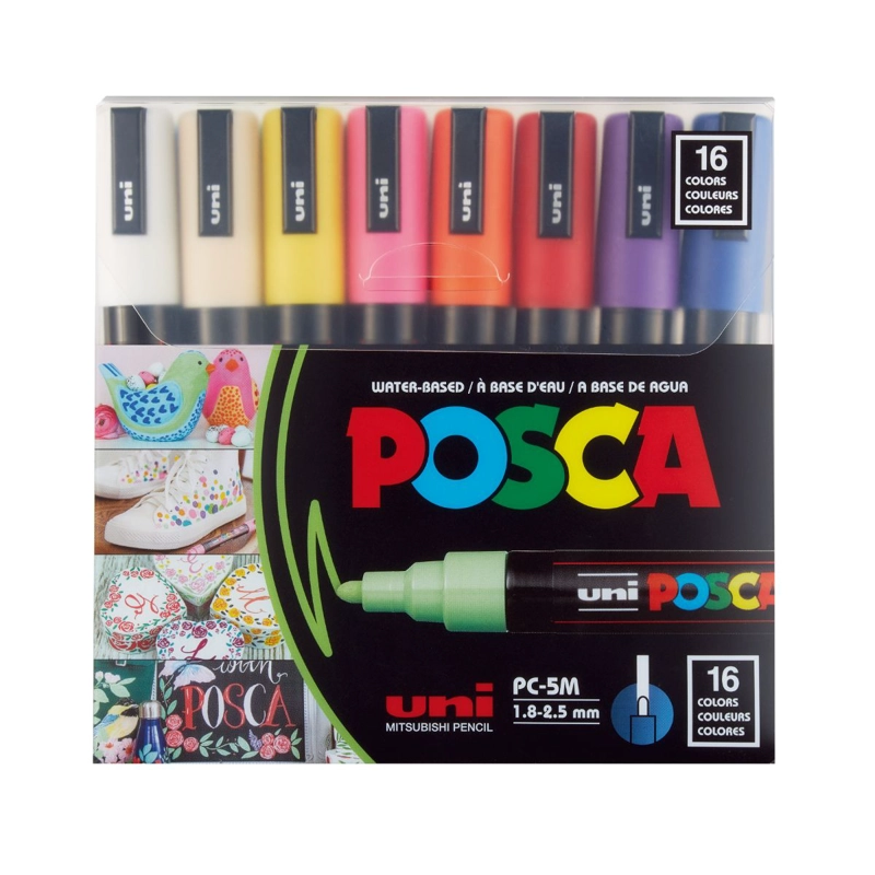 SET MARCADORES POSCA 5M 16 COLORES - 2