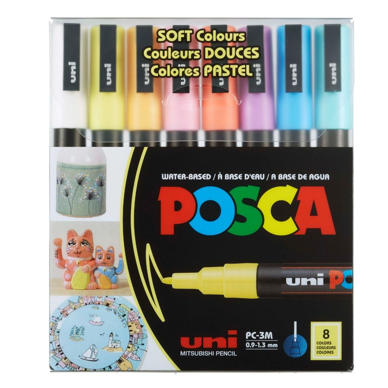 SET MARCADORES POSCA 3M 8 COLORES PASTEL - 2