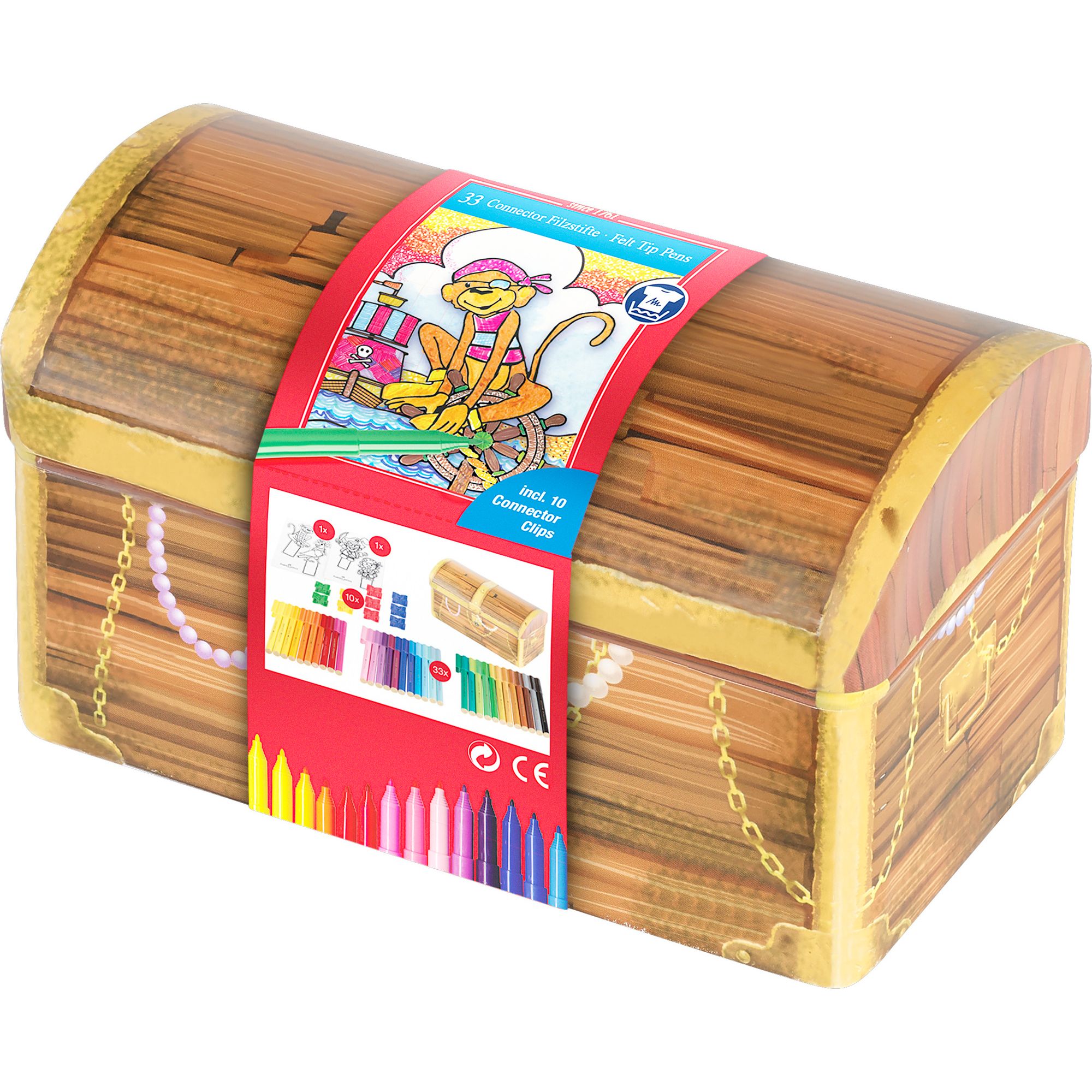 MARCADOR FABER-CASTELL CONNECTOR COFRE TESORO X33 COLORES - 1