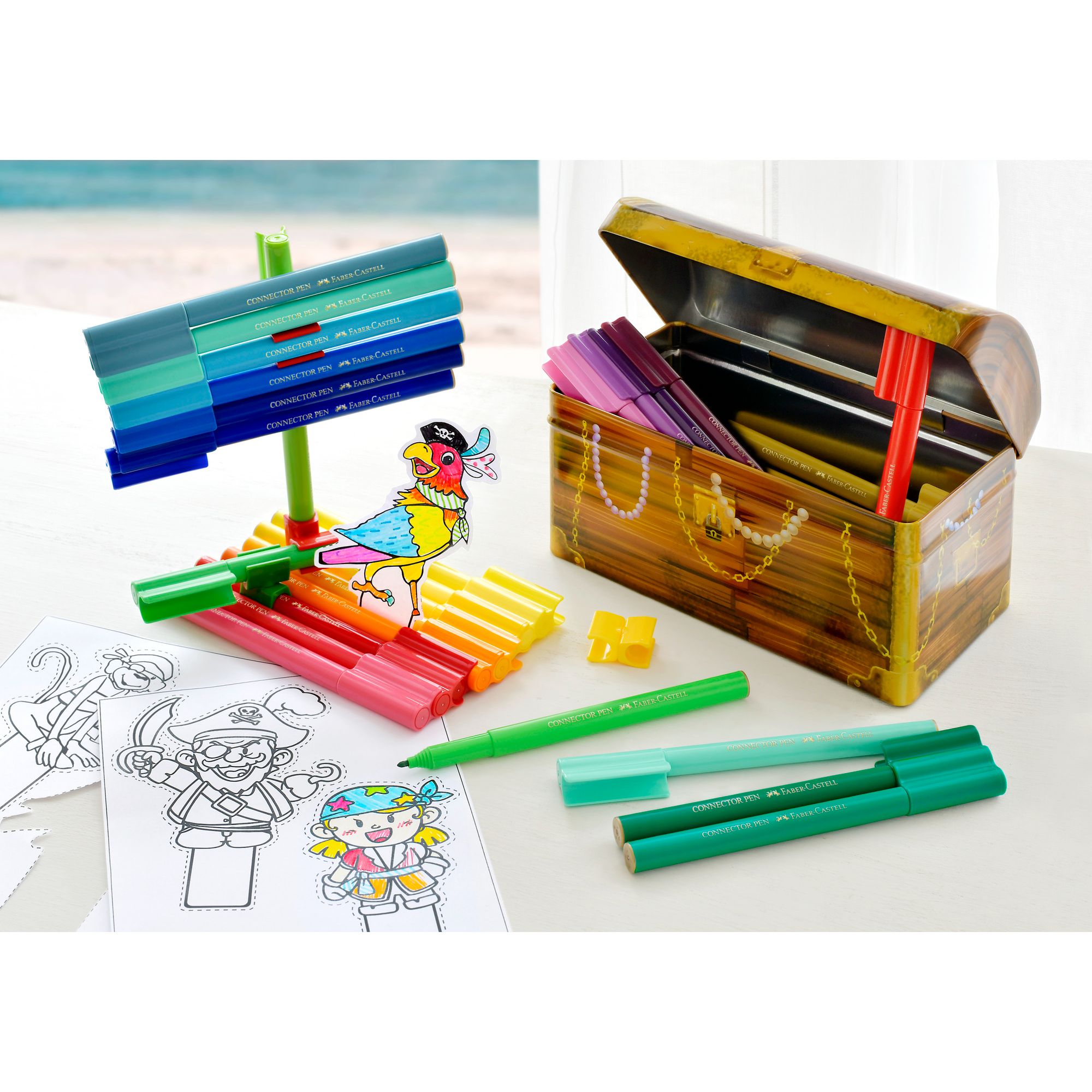 MARCADOR FABER-CASTELL CONNECTOR COFRE TESORO X33 COLORES - 3