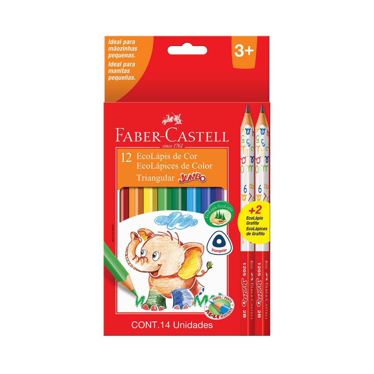 LAPIZ DE COLOR JUMBO + 2 GRAFITOS FABER-CASTELL - 2