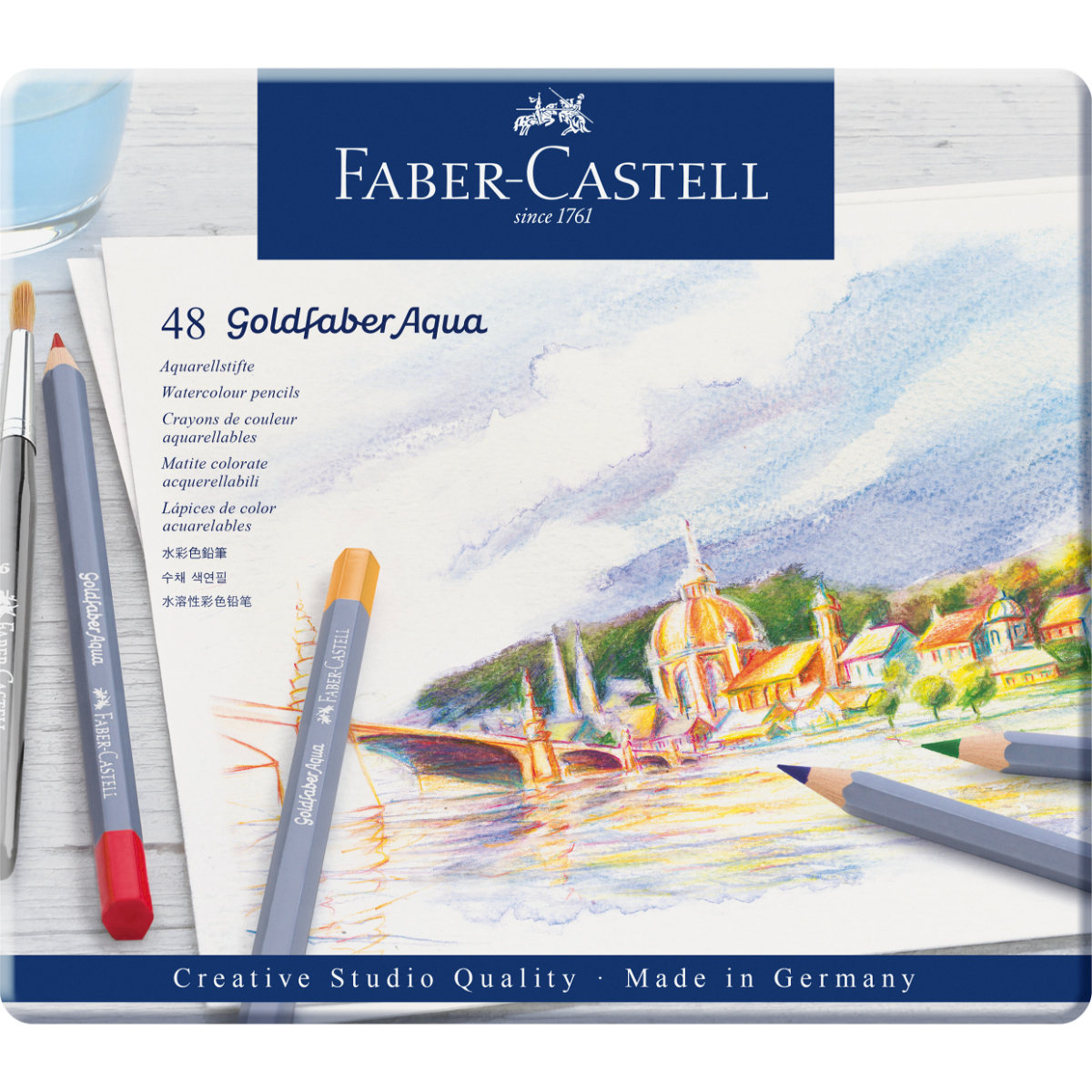 LÁPIZ ACUARELABLE FABER-CASTELL GOLDFABER LATA X48 COLORES - 3