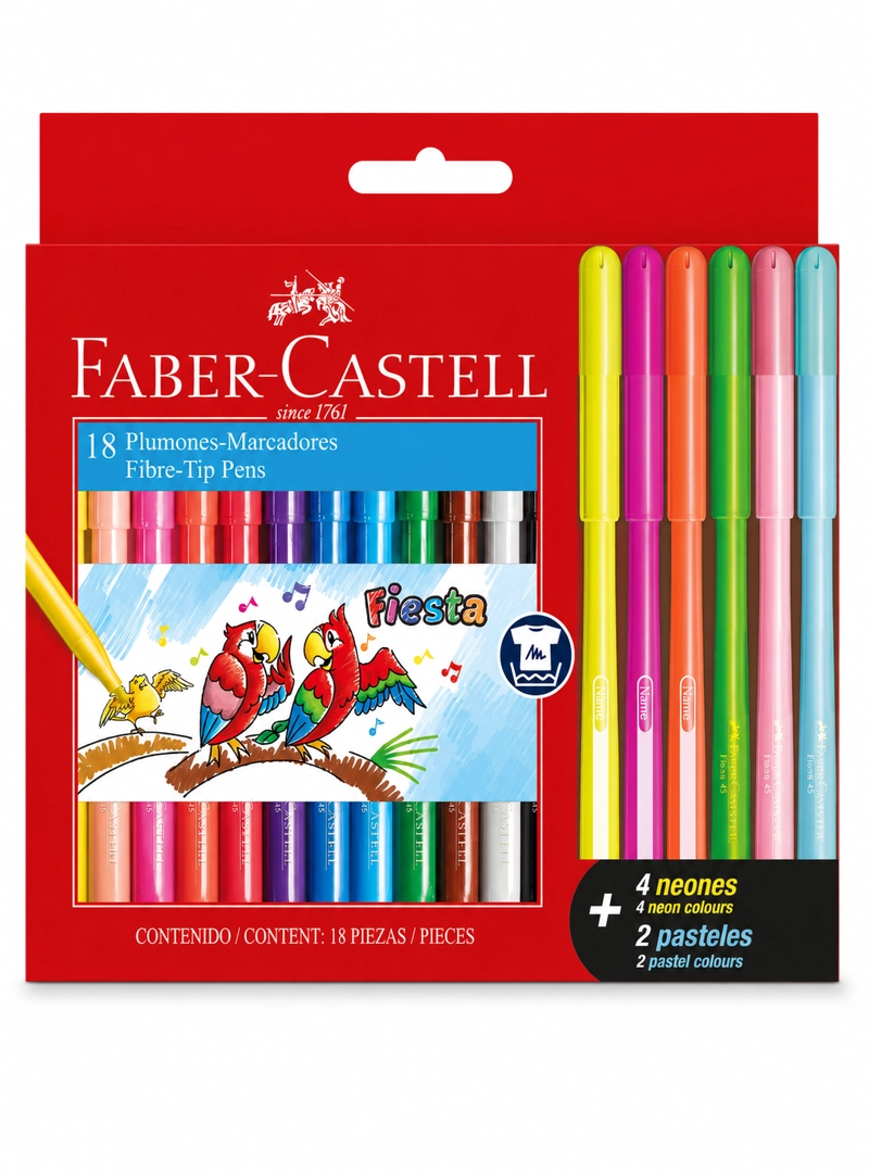 MARCADOR FIESTA45 FABER-CASTELL X18 COLORES - 1