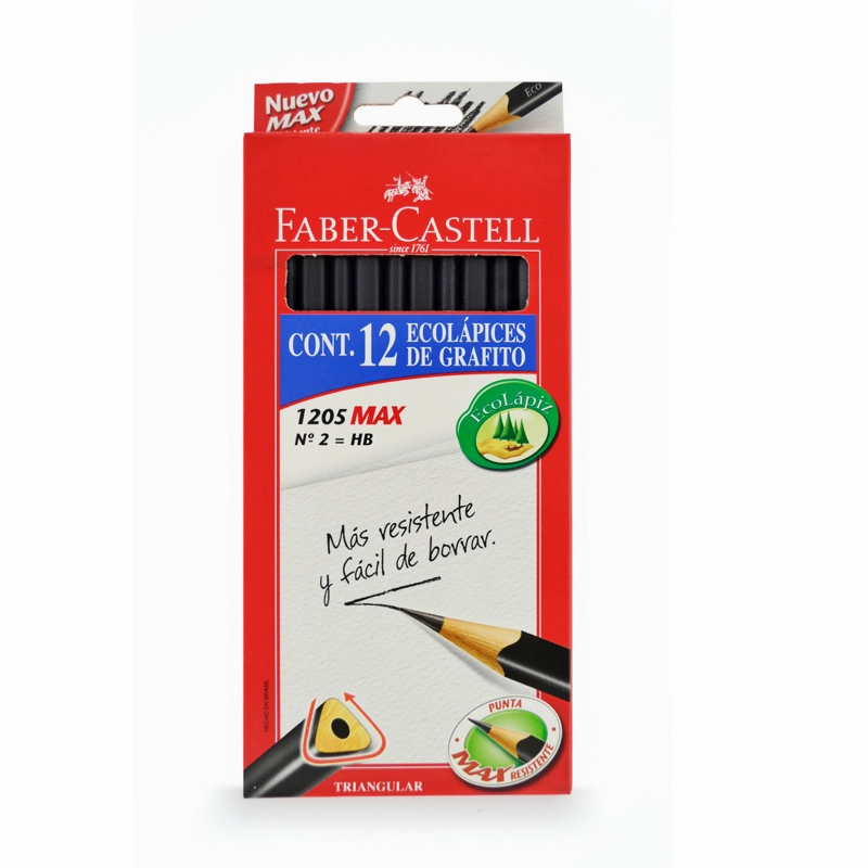 LAPIZ GRAFITO TRIANGULAR FABER-CASTELL X12 UDS. - 1