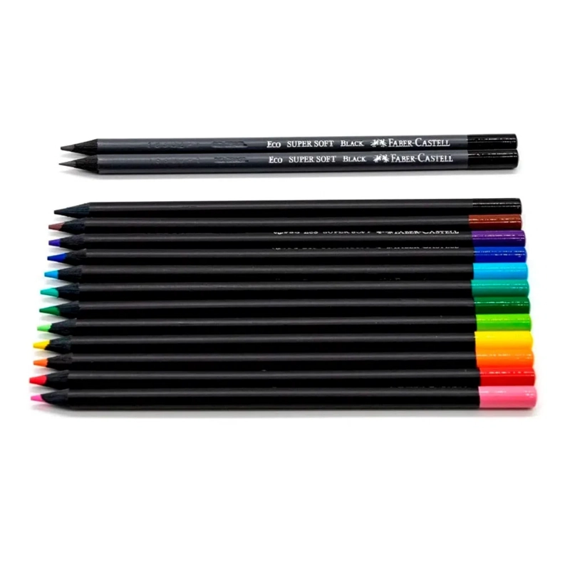 12 ECOLAPICES COLOR SUPERSOFT + 2 GRAFITO FABER-CASTELL - 2