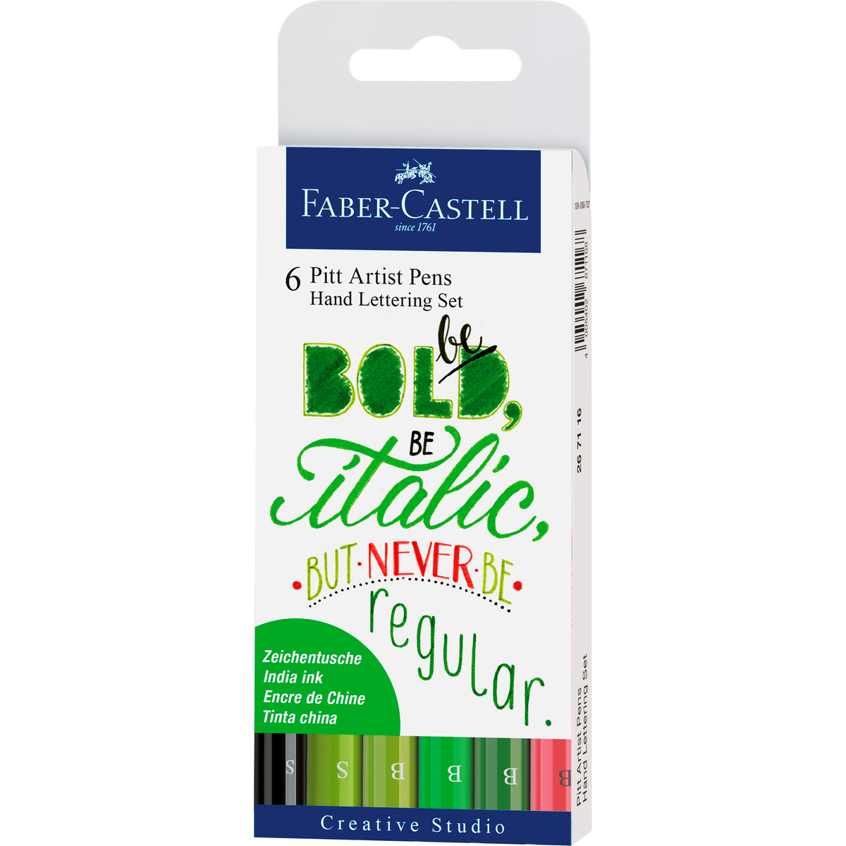 MARCADOR FABER-CASTELL LETTERING TONOS VERDES X6 UDS - 1