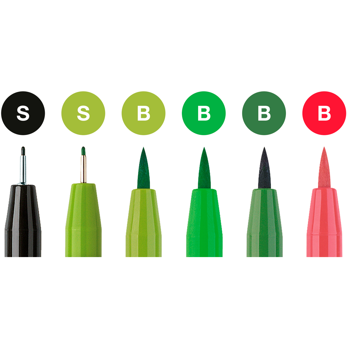MARCADOR FABER-CASTELL LETTERING TONOS VERDES X6 UDS - 2