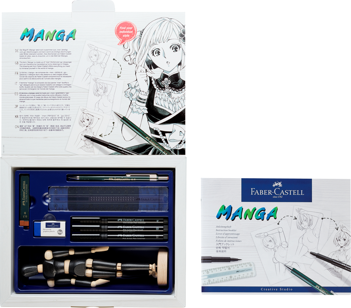 LÁPICES FABER-CASTELL TIRALÍNEAS MANGA STARTER 8 PIEZAS - 2
