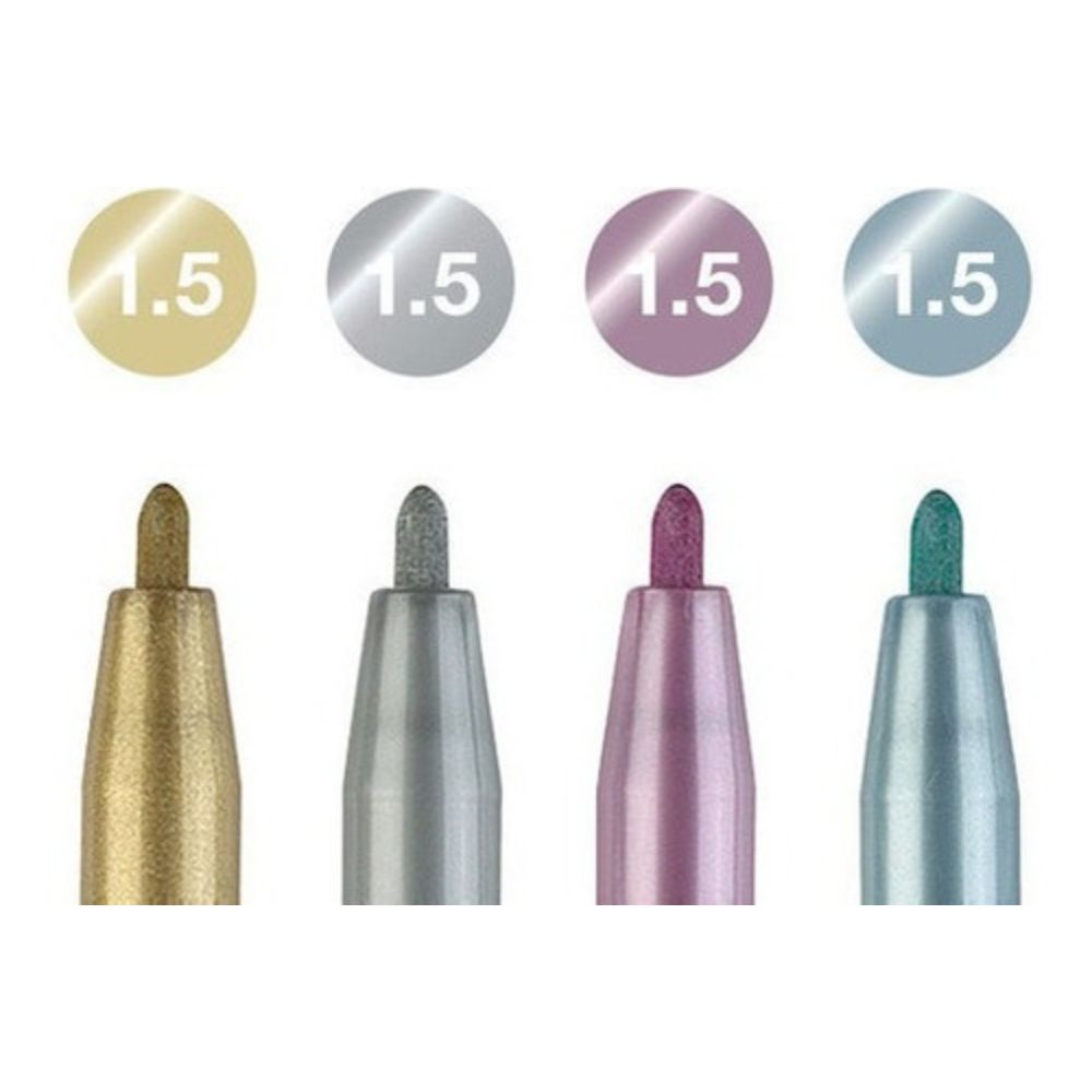 MARCADOR FABER-CASTELL LETTERING TONOS METALICOS X4 COLORES - 3